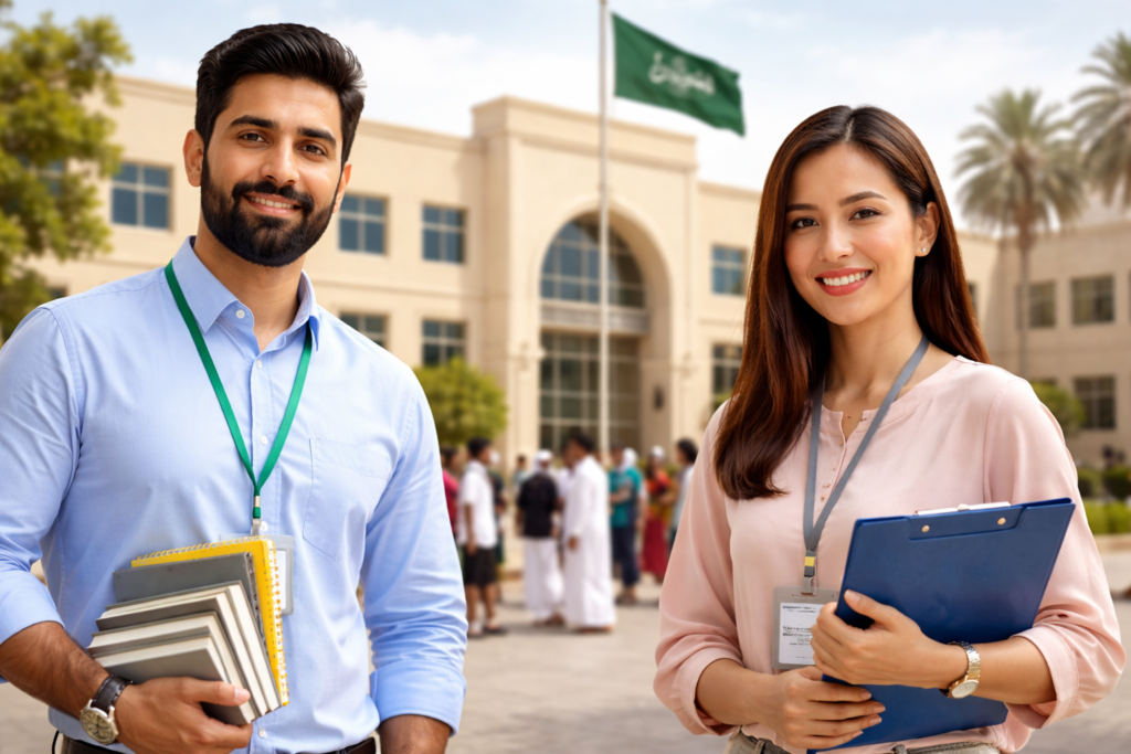 Pakistani vs Filipino Teachers working at a Saudi school, showing international educators in the Saudi education system